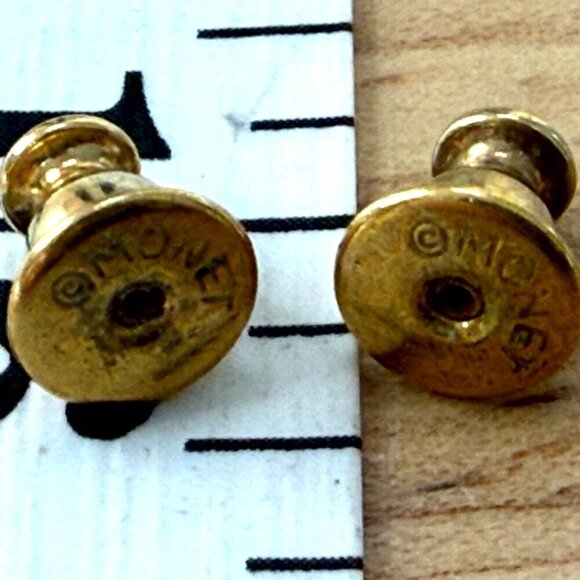 Monet Gold-Tone Rope Knot Stud Earrings Vintage Style - Picture 4 of 6